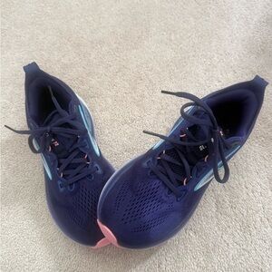 Brooks Women's Navy Running Shoes with Light Blue and Pink Accents